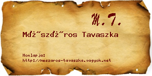 Mészáros Tavaszka névjegykártya
